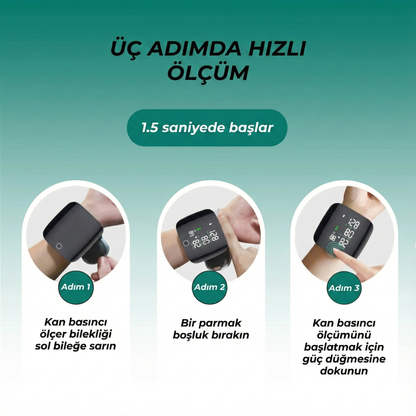 Türkçe Dil Destekli Bilek Tipi Otomatik Tansiyon Ölçer