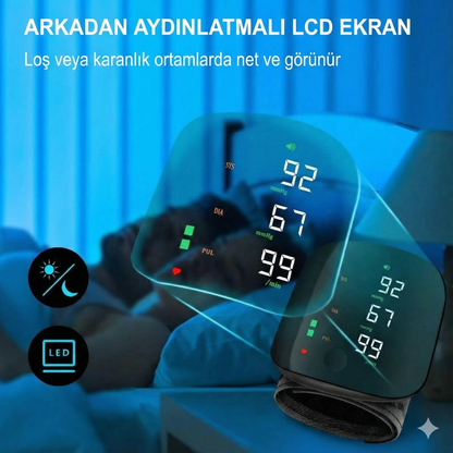 Türkçe Dil Destekli Bilek Tipi Otomatik Tansiyon Ölçer